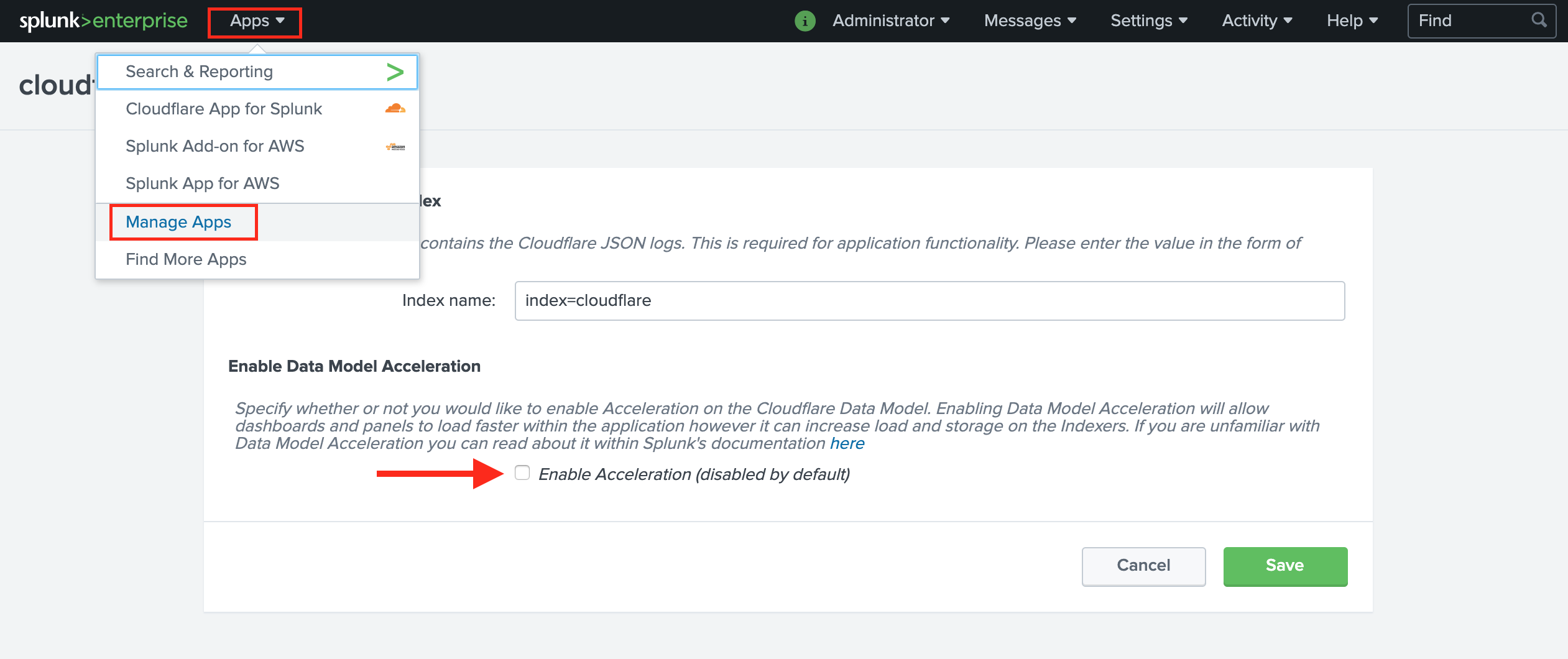 Splunk Advanced Search page highlighted Search macros and Advanced search